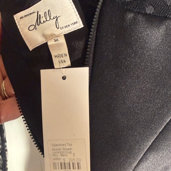 Milly of New York Black Satin Polka Dot Dress - Picture 13 of 16